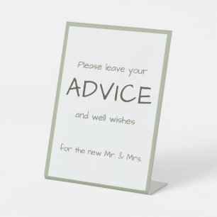 Dusty Green Lässig Handwriting Advice & Wishings Sockelschild