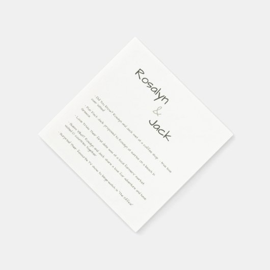 Dusty Green Lässig Handwriting Fun Fakten Napkins Serviette (Ecke)