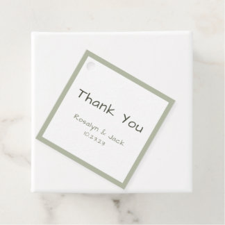 Dusty Green Lässig Handwriting Vielen Dank Square Geschenkanhänger