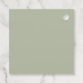 Dusty Green Lässig Handwriting Vielen Dank Square Geschenkanhänger (Rückseite)