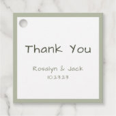 Dusty Green Lässig Handwriting Vielen Dank Square Geschenkanhänger (Vorderseite)