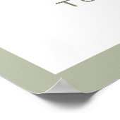 Dusty Green Lässig Handwriting Welcome Wedding Poster (Ecke)
