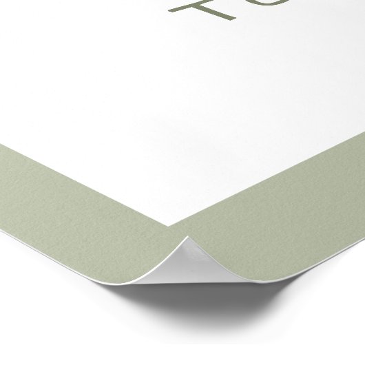 Dusty Green Lässig Handwriting Welcome Wedding Poster (Ecke)