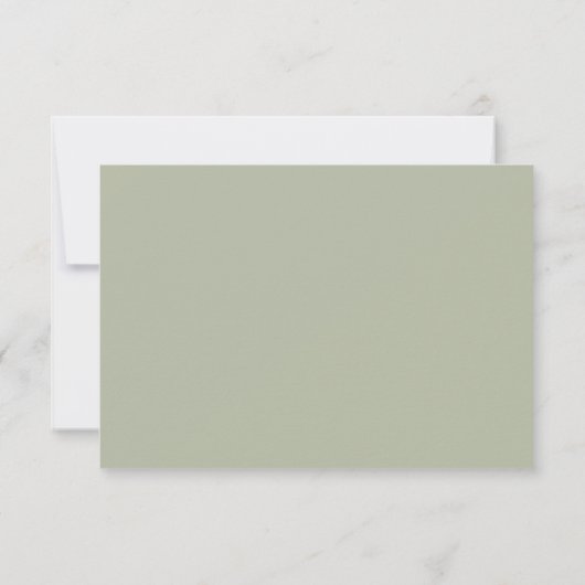 Dusty Green Minimalistisch Modern Danke-Card Dankeskarte (Rückseite)