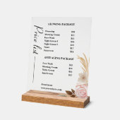 Dusty Green Minimalistisch Skincare Price List Acrylschild (Winkel)