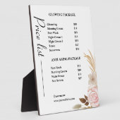 Dusty Green Minimalistisch Skincare Price List Fotoplatte (Seite)