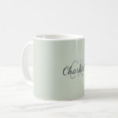 Dusty green monogram initials name kaffeetasse (Vorderseite Links)