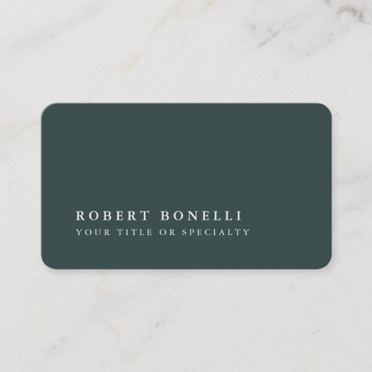 Dusty Green & Platinum Gray Stilvoll Minimalistisc Visitenkarte (Vorderseite)