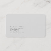 Dusty Green & Platinum Gray Stilvoll Minimalistisc Visitenkarte (Rückseite)