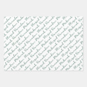 Dusty Green Ramadan Calligraphy Masjid Pattern Geschenkpapier Set (Vorderseite 2)