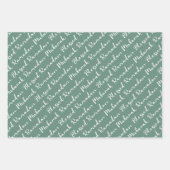 Dusty Green Ramadan Calligraphy Masjid Pattern Geschenkpapier Set (Vorderseite)