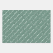 Dusty Green Ramadan Mubarak Bilingual Geschenkpapier Set (Vorderseite 2)