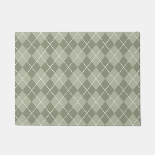 Dusty Green Raute Doormat Fußmatte (Vorderseite)