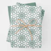 Dusty Green Seamless Arabesque Muster Geschenkpapier Set (Beispiel)