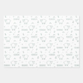 Dusty Green Sheep Eid Mubarak Kids Geschenkpapier Set (Vorderseite 2)