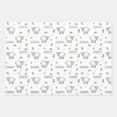 Dusty Green Sheep Eid Mubarak Kids Geschenkpapier Set (Vorderseite)