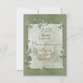 Dusty Green Shiny Elegant Sparkly Frame RSVP Karte (Vorderseite)