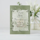 Dusty Green Shiny Elegant Sparkly Frame RSVP Karte (Stehend Vorderseite)