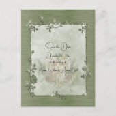 Dusty Green Shiny Elegant Sparkly Save the Date Postkarte (Vorderseite)
