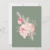 Dusty Green Tropical Orchid Wedding Einladung (Rückseite)