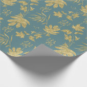 Dusty Green und Gold farbene Pflanze und Blätter Geschenkpapier (Ecke)