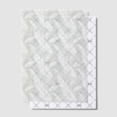 Dusty Green und White Feathers Vellum Overlay Pergament Einladungen (Versetzt (Einladung))