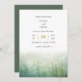 Dusty Green Underwater Fish Seagrass Beach Hochzei Einladung (Vorne/Hinten)