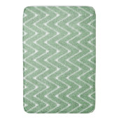 Dusty Green Zickzack Pattern Badematte (Vorderseite Vertikal)