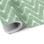 Dusty Green Zickzack Pattern Klein Geschenkpapier (Rolleneckpunkt)