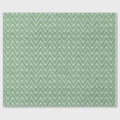 Dusty Green Zickzack Pattern Klein Geschenkpapier (Flach)