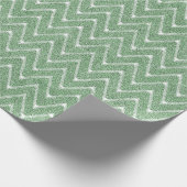 Dusty Green Zickzack Pattern Klein Geschenkpapier (Ecke)