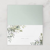 Dusty Greenery Florals Platzkarte (Außenseite Aufgefaltet)