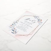 Dusty Greenery Rose Gold Rustic Baby Shower Folieneinladung (Gedreht)