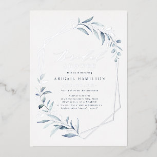 Dusty Greenery Rose Gold Rustikales Brautparty Foi Folieneinladung