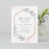 Dusty Greenery Rose Gold Rustikales Brautparty Folieneinladung (Stehend vorne)