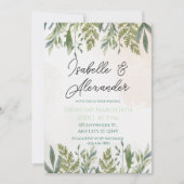 Dusty Greenery Wedding Einladung (Vorderseite)