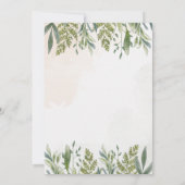 Dusty Greenery Wedding Einladung (Rückseite)