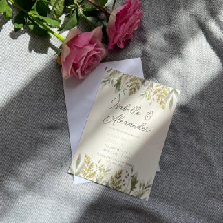 Dusty Greenery Wedding Einladung