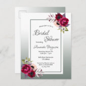 Dusty grüne Blumen Brautdusche Einladung Postkarte (Vorne/Hinten)