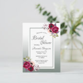Dusty grüne Blumen Brautdusche Einladung Postkarte (Stehend Vorderseite)
