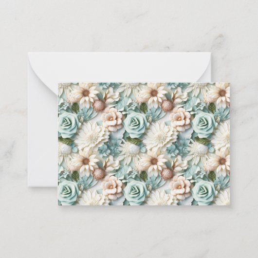 Dusty grüne Blumen Hochzeitsreaktion UAWG Mitteilungskarte (Rückseite)