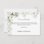 Dusty grüne Rose Aquarell Hochzeit Dankeskarte (Vorderseite)