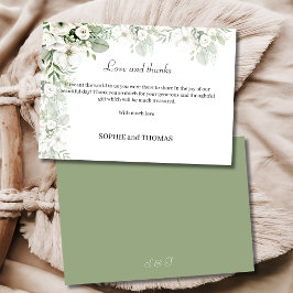 Dusty grüne Rose Aquarell Hochzeit Dankeskarte