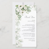 Dusty grüne Rose Aquarell Hochzeit Dankeskarte (Vorderseite)