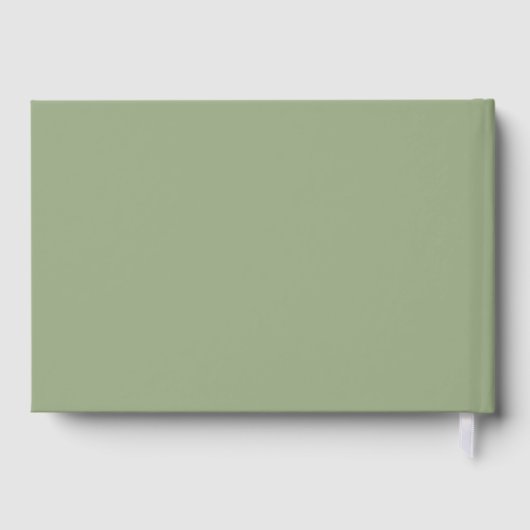 Dusty grüne Rose Aquarell Hochzeit Gästebuch (Rückseite)