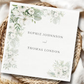 Dusty grüne Rose Aquarell Hochzeit Serviette