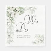 Dusty grüne Rose Blumen wir Wasserfarbenhochzeit Serviette (Vorderseite)