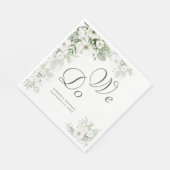 Dusty grüne Rose Blumen wir Wasserfarbenhochzeit Serviette (Ecke)