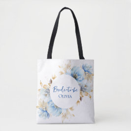 Dusty Ice Blue Floral Wedding Tasche