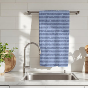 Dusty Indigo Glitter Style Horizontale Streifen Geschirrtuch
